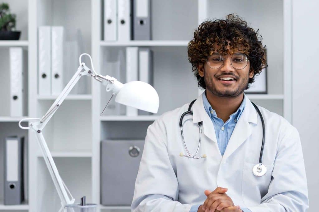 Young Indian male medical assistant